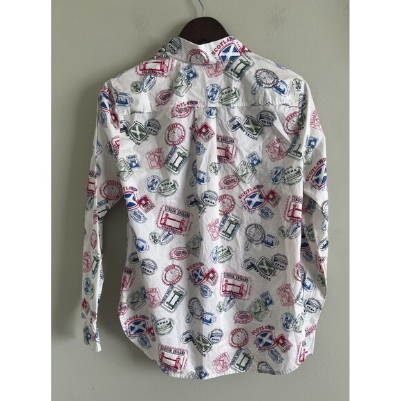 NWT Talbots MODERN CLASSIC SHIRT - PASSPORT STAMPS Paper Weight Size S - Picture 4 of 7